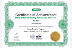 ​Сертифікат участі в програмі зовнішньої оцінки якості EQAS (Спец. білки) 2026