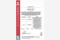 Сертифікат відповідності ISO 9001:2015 (англ.)