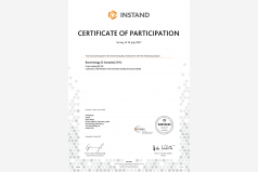 Сертифікат про успішне проходження зовнішньої оцінки якості за системою INSTAND e.v (Німеччина). Bacteriology